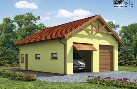 G200 garaż dwustanowiskowy z pomieszczeniem gospodarczym