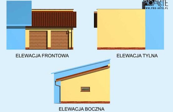 GP4 garaż dostawiany dwustanowiskowy
