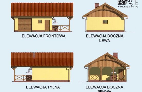 G56 garaż jednostanowiskowy z pomieszczeniem gospodarczym i wiatą