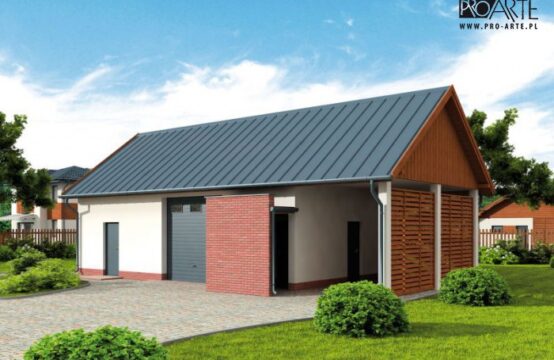 G323 garaż jednostanowiskowy z wiatą