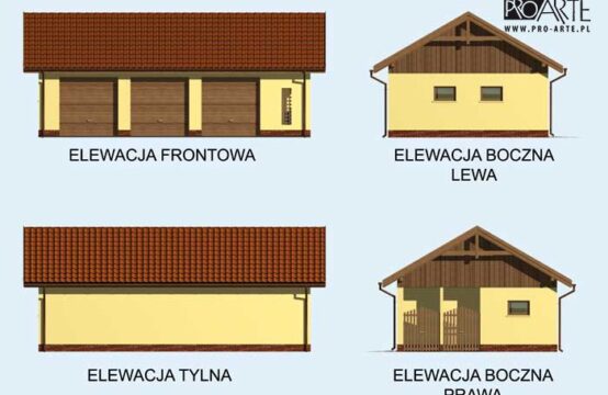 G166 garaż trzystanowiskowy