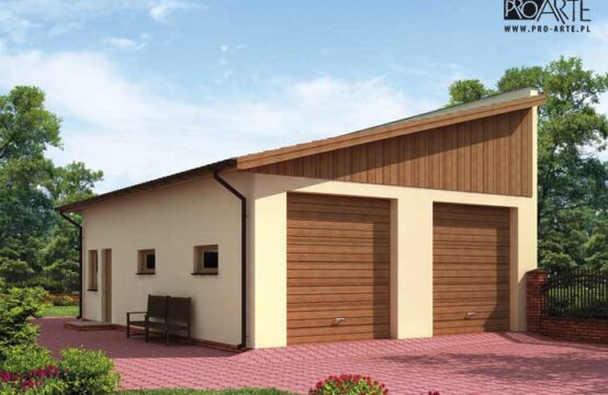 G201 garaż dwustanowiskowy z pomieszczeniami gospodarczymi