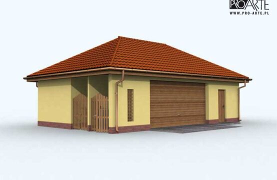 G105 garaż dwustanowiskowy z pomieszczeniem gospodarczym