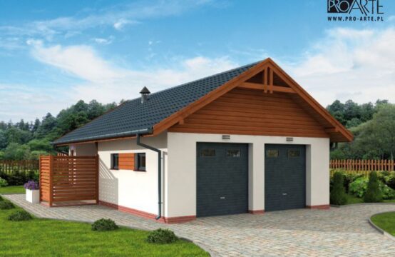 G324 garaż dwustanowiskowy z pomieszczeniem gospodarczym