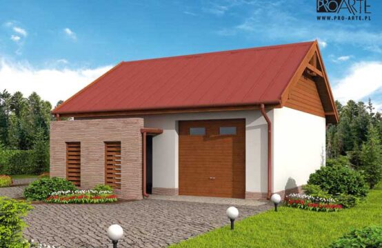 G276 garaż jednostanowiskowy z pomieszczeniem gospodarczym