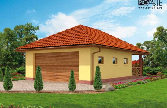 G60  garaż dwustanowiskowy z pomieszczeniem gospodarczym