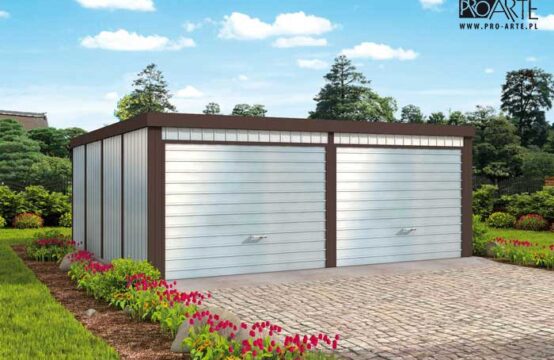 GB46 projekt garażu blaszanego dwustanowiskowego