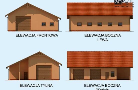 G226 garaż trzystanowiskowy z pomieszczeniami gospodarczymi