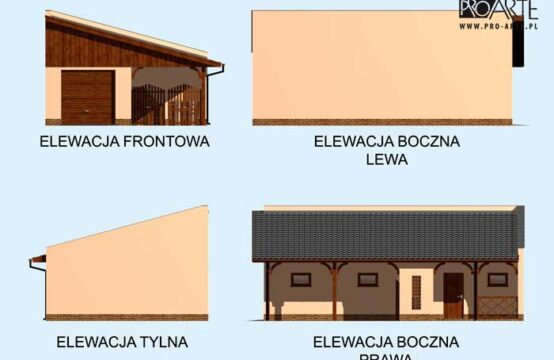 G169 garaż z wiatą i pomieszczeniem gospodarczym