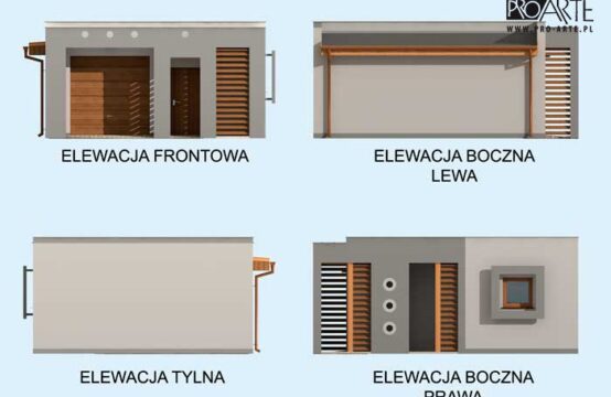 G21A garaż jednostanowiskowy z pomieszczeniami gospodarczymi