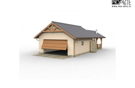 G25 garaż dwustanowiskowy z wiatą