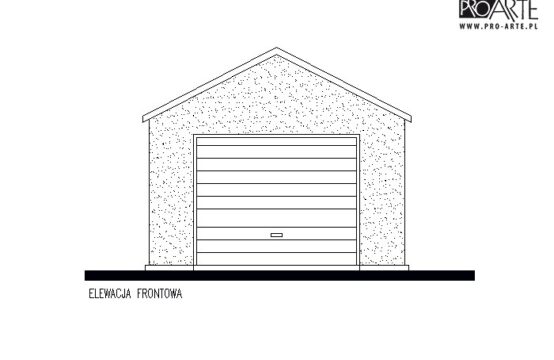 GB52 projekt garażu blaszanego jednostanowiskowego z pomieszczeniem gospodarczym i wiatą