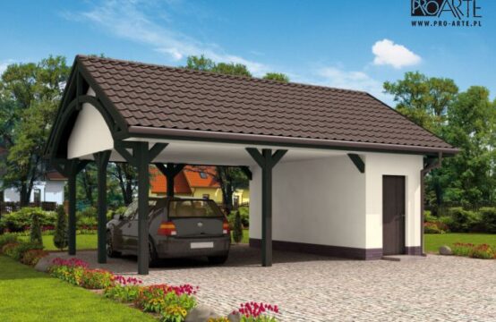 G48 szkielet drewniany, wiata garażowa