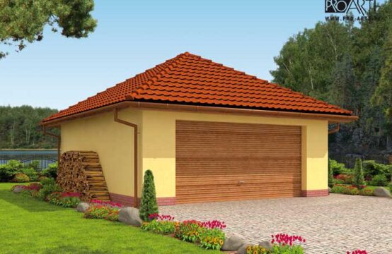 G61 garaż dwustanowiskowy z pomieszczeniem gospodarczym