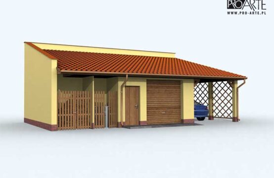 G120 garaż dwustanowiskowy z wiatą