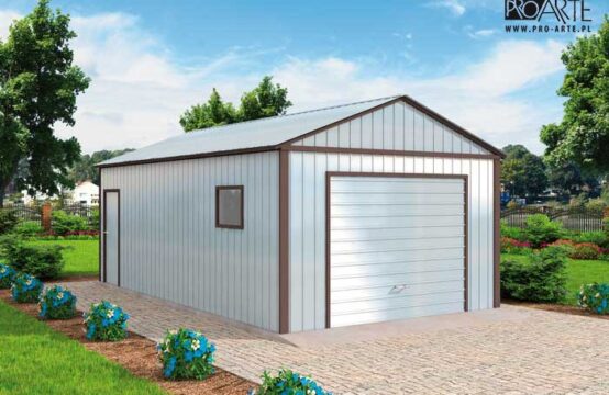 GB29 projekt garażu blaszanego jednostanowiskowego