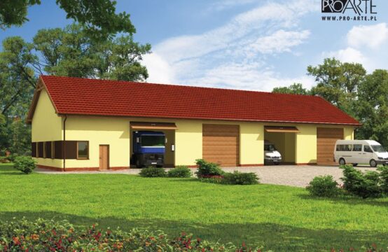 G221 garaż czterostanowiskowy z pomieszczeniami gospodarczymi