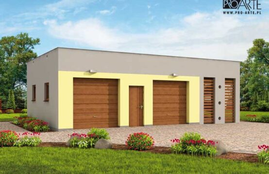 G254 garaż dwustanowiskowy z werandą