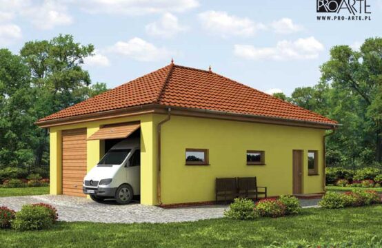 G202 garaż dwustanowiskowy z pomieszczeniami gospodarczymi