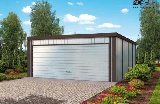 GB53 projekt garażu blaszanego dwustanowiskowego