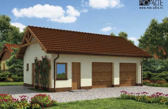 G84 garaż dwustanowiskowy z pomieszczeniami gospodarczymi