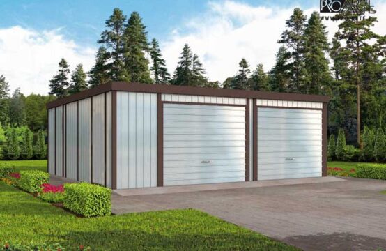 GB40 projekt garażu blaszanego dwustanowiskowego