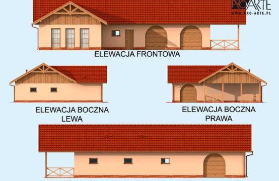 G269 garaż czterostanowiskowy z pomieszczeniem gospodarczym