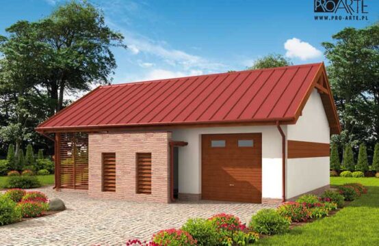 G283 garaż jednostanowiskowy z pomieszczeniem gospodarczym