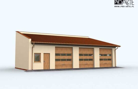 G160 garaż trzystanowiskowy z pomieszczeniami gospodarczymi