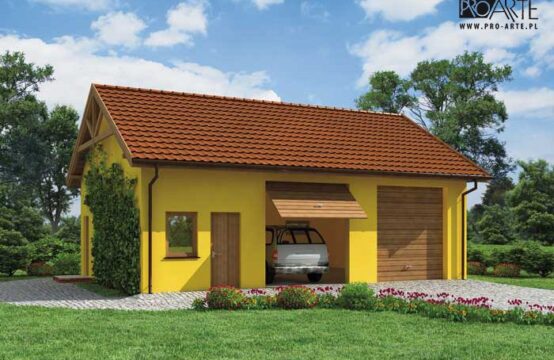 G197 garaż dwustanowiskowy z pomieszczeniami gospodarczymi