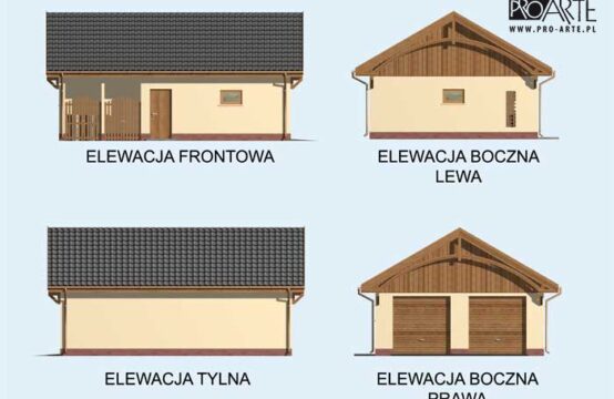 G133 garaż dwustanowiskowy z pomieszczeniem gospodarczym