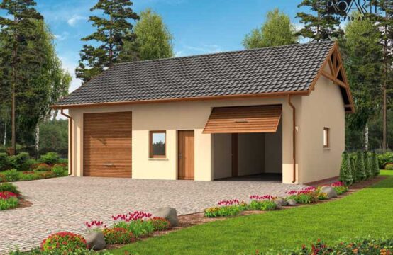 G50 garaż dwustanowiskowy z pomieszczeniami gospodarczymi