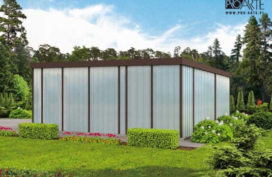 GB40 projekt garażu blaszanego dwustanowiskowego