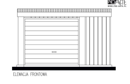 GB59 projekt garażu blaszanego jednostanowiskowego