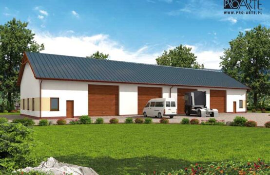 G307 garaż czterostanowiskowy z pomieszczeniami gospodarczymi