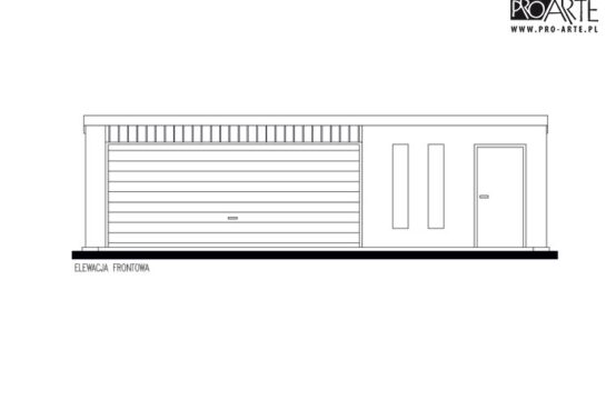 GB61 projekt garażu blaszanego jednostanowiskowego z pomieszczeniem gospodarczym