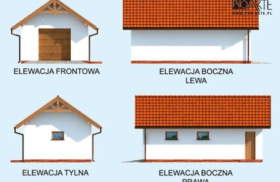 G8 garaż jednostanowiskowy z pomieszczeniem gospodarczym