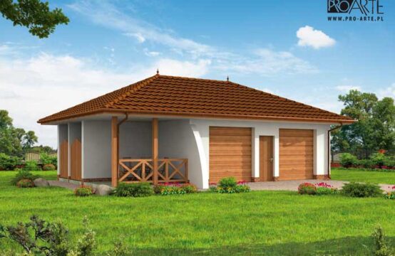 G252 garaż dwustanowiskowy z werandą