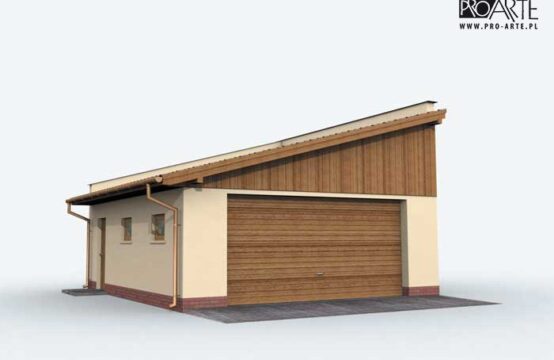 G129 garaż dwustanowiskowy z pomieszczeniem gospodarczym