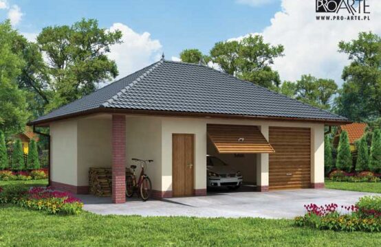 G33 garaż dwustanowiskowy z pomieszczeniem gospodarczym