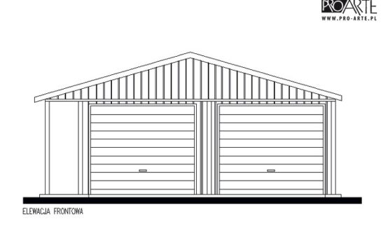 GB33 projekt garażu blaszanego dwustanowiskowego