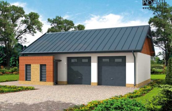 G287 garaż dwustanowiskowy z pomieszczeniem gospodarczym