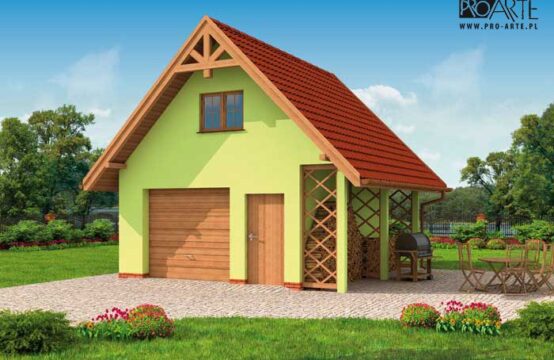 G245 garaż jednostanowiskowy z poddaszem