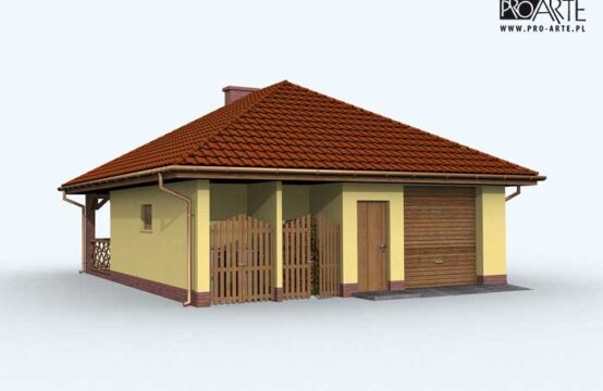 G122 garaż jednostanowiskowy z werandą
