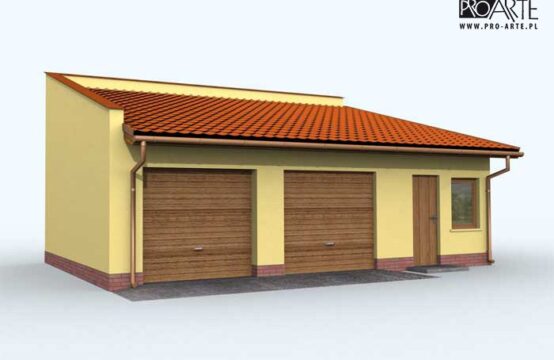 G85 garaż dwustanowiskowy z pomieszczeniami gospodarczymi