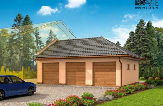 GP13 garaż dostawiany trzystanowiskowy