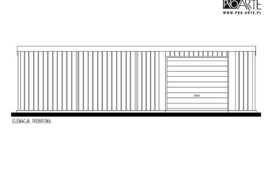 GB58 projekt garażu blaszanego jednostanowiskowego
