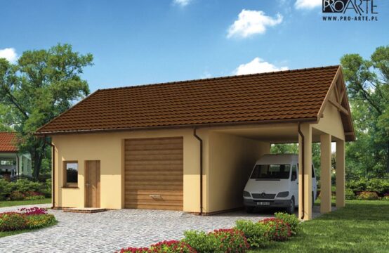 G213 garaż dwustanowiskowy z pomieszczeniami gospodarczymi