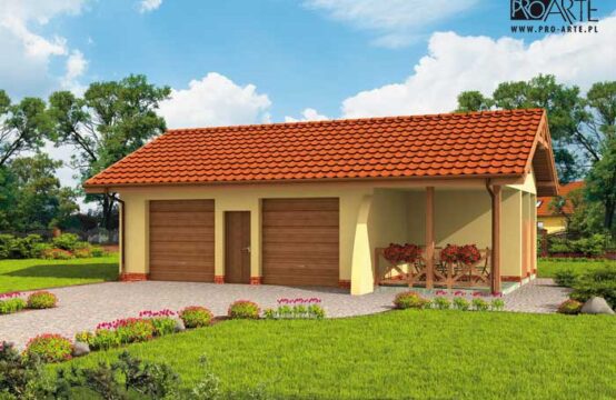 G251 garaż dwustanowiskowy z werandą