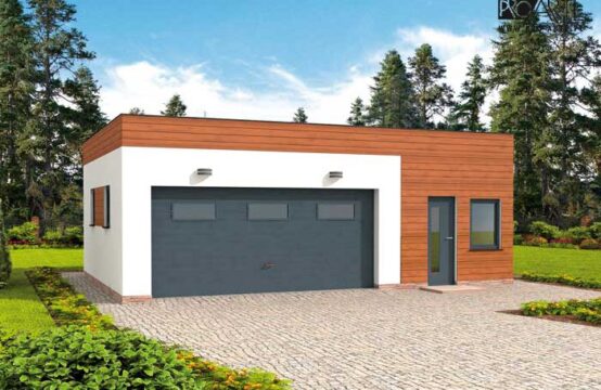 G296 garaż dwustanowiskowy z pomieszczeniem gospodarczym